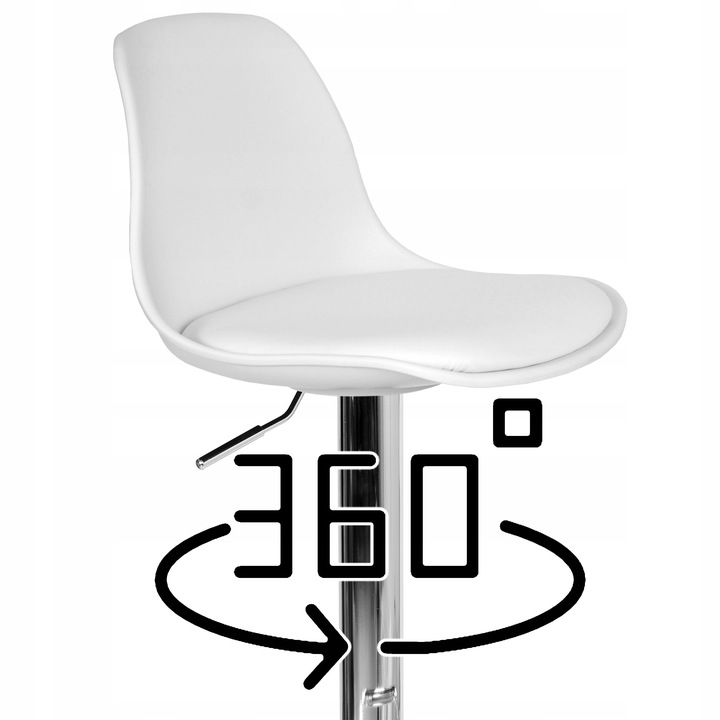 Hoker Krzesło Barowe Obrotowe Ekoskóra Regulowane Tapicerowane