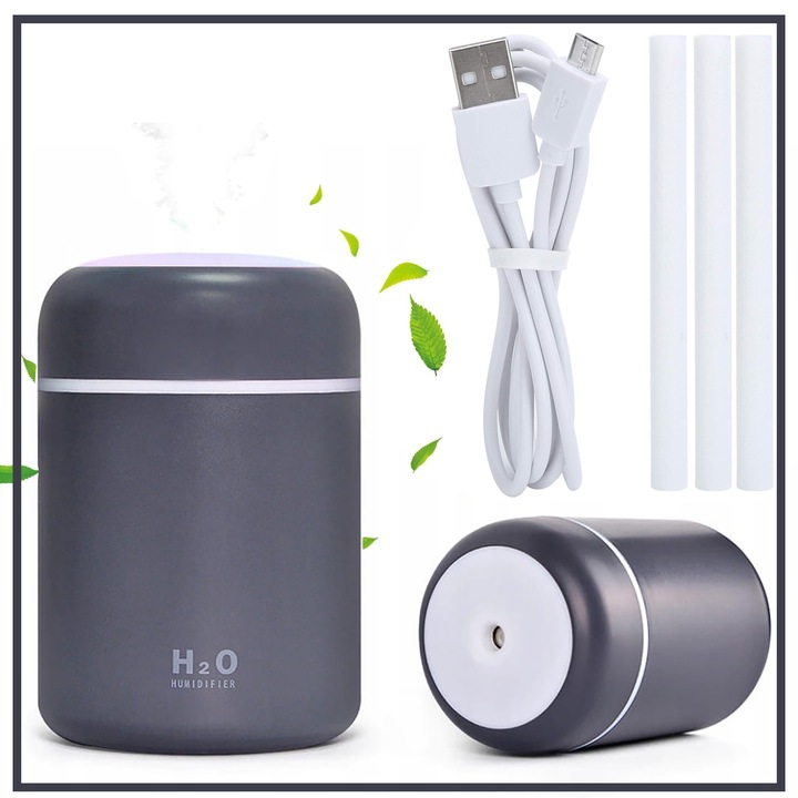 Nawilżacz Powietrza Do Biura Do Auta Aromaterapia 3w1 300ml RÓŻOWY