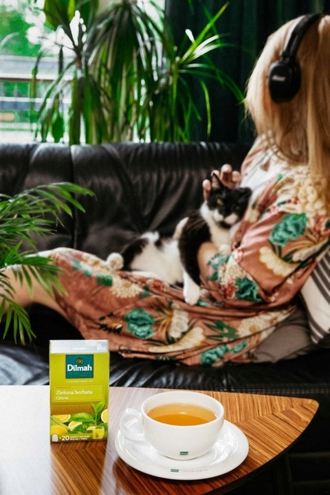 Herbata zielona smakowa w torebkach Dilmah cytryna 20szt x24