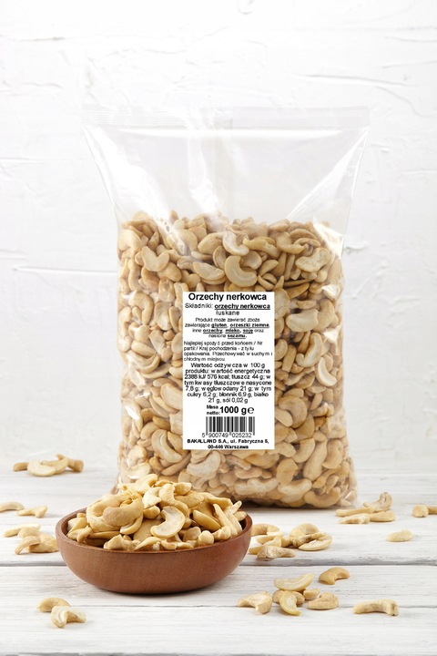 NERKOWCE ORZECHY NERKOWCA pożywna zdrowa przekąska 1000g 1KG BAKALLAND