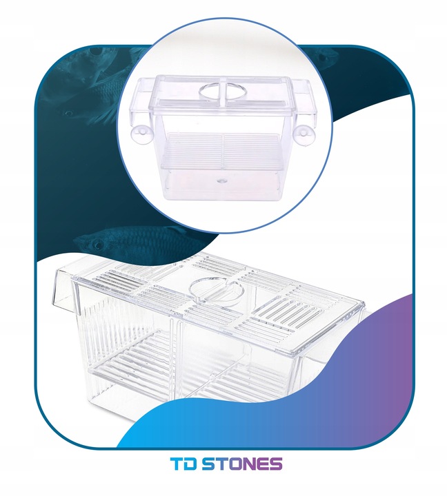 Kotnik Plastikowy dla Ryb Rozmiar L 22,5x9,5x10cm Dwie Komory DUŻY