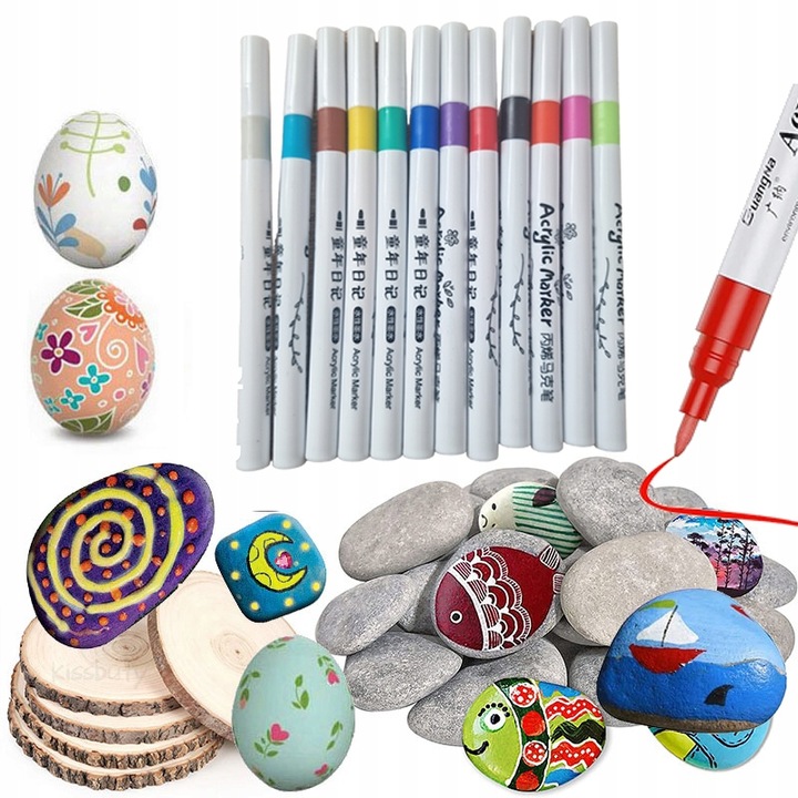 FLAMASTRY PISAKI AKRYLOWE DO RÓŻNYCH POWIERZCHNI 24 szt