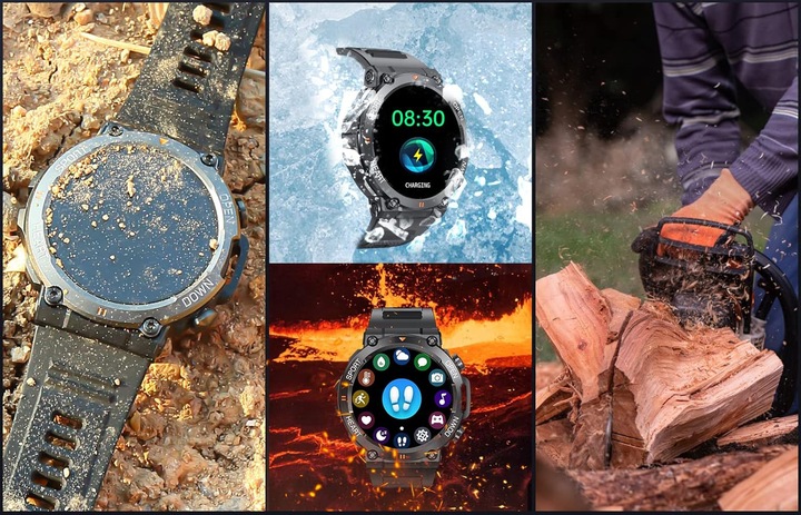 Zegarek męski SMARTWATCH Rubicon ROZMOWY KROKI SMS 360x360 MENU PL
