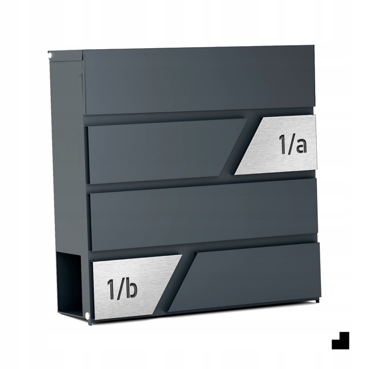 Duża Skrzynka Na Listy Z Numerem Domu Antracyt Wyżłobiony Numer Domu