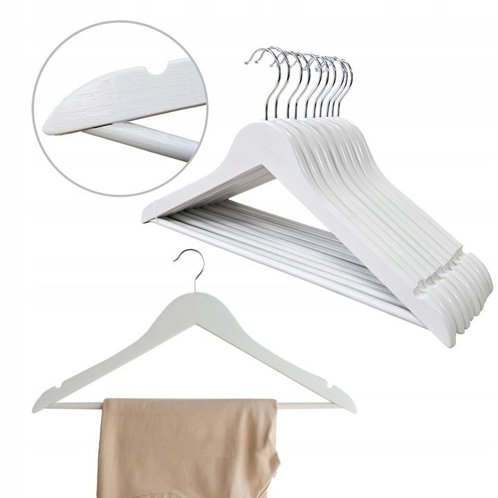 10SZT WIESZAK DREWNIANY ZESTAW WIESZAKI DREWNIANE UBRANIA GARDEROBY