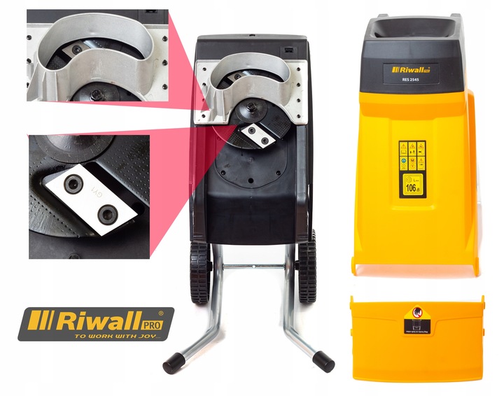 ROZDRABNIACZ ELEKTRYCZNY GŁADKOLUFOWY RĘBAK DO GAŁĘZI RIWALL RES 2545