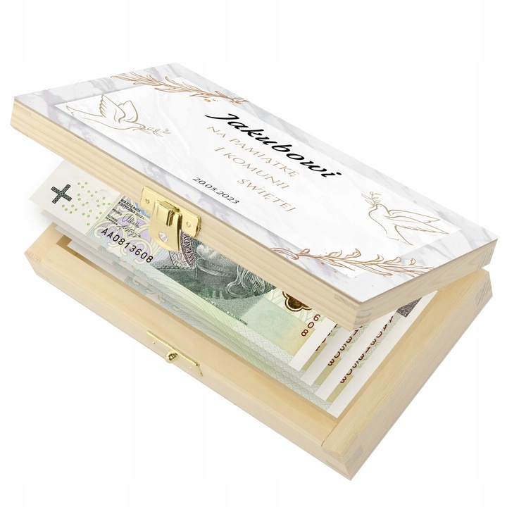 Pamiątka Pierwszej Komunii Świętej Prezent na Komunię Pudełko na