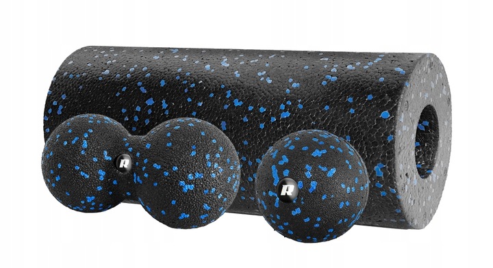 Zestaw wałek do masażu ćwiczeń roller piłka duoball 3 elementy EPP REBEL
