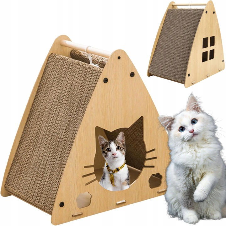Petstore DRAPAK DLA KOTA Drewniany domek Budka Karton Legowisko