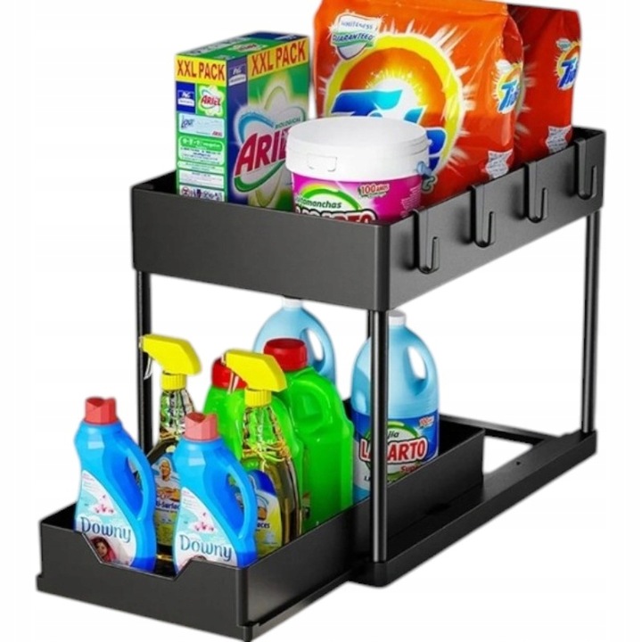 ORGANIZER POD ZLEW 2 POZIOMOWY WYSUWANA PÓŁKA REGAŁ STOJAK DO KUCHNI