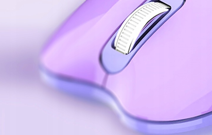 Bezprzewodowa myszka do komputera 1600DPI BLUETOOTH 4.0 2.4G Fioletowa