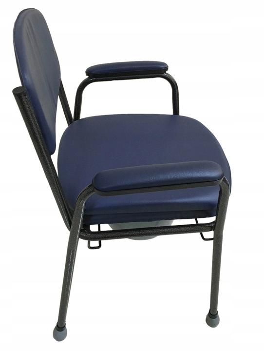 TAPICEROWANE KRZESŁO TOALETOWE SANITARNE WC Z POJEMNIKIEM I UCHWYTAMI