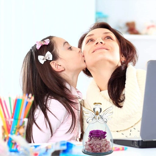 Wieczna Róża w Szkle Świecąca LED Prezent na Dzień Babci Walentynki Kobiety