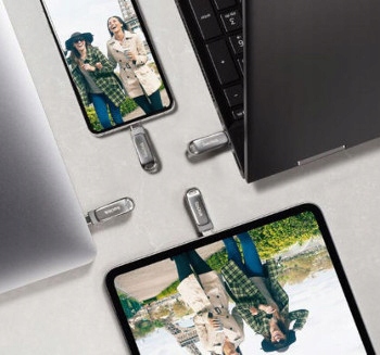 Metalowy Pendrive SANDISK ULTRA DUAL Drive LUXE USB-C 128GB 400MB/s