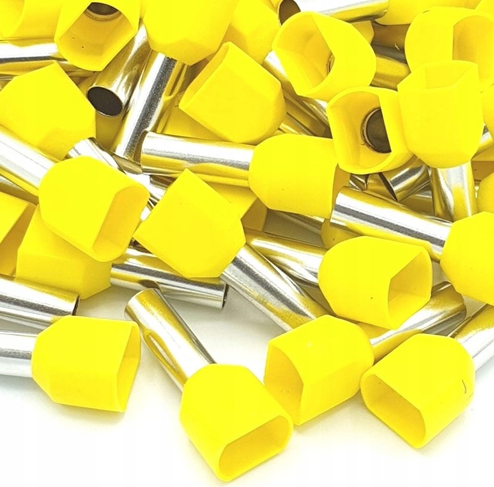 KOŃCÓWKA TULEJKOWA IZOLOWANA 2x6/14 PODWÓJNA ŻÓŁTA