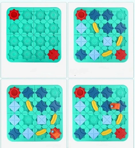 KREATYWNA ZABAWKA DLA DZIECI DROGA LABIRYNT SAMOCHÓD KLOCKI PLANSZOWA 24H =