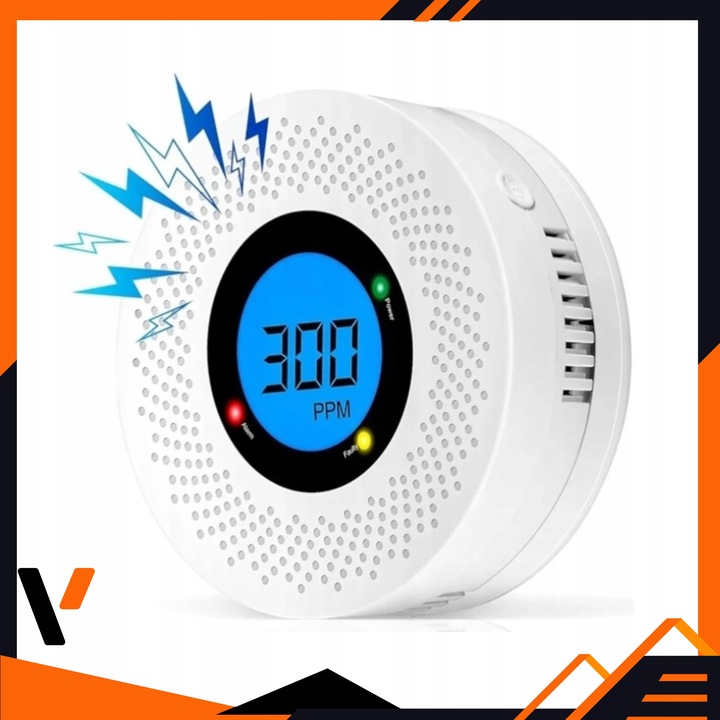 CZUJNIK CZADU DETEKTOR TLENKU WĘGLA EKRAN LCD CERTYFIKOWANY GŁOŚNY