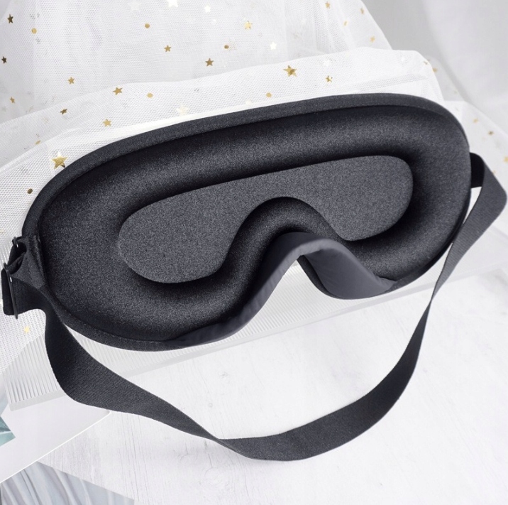 OPASKA NA OCZY DO SPANIA MASKA 3D REGULOWANA CZARNA + ZATYCZKI DO USZU