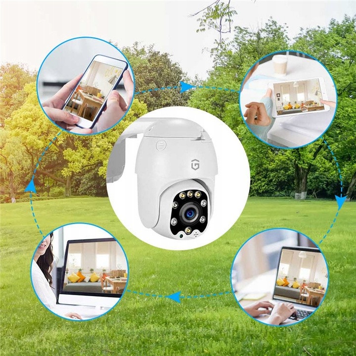 KAMERA ZEWNĘTRZNA IP WiFi OBROTOWA 8 MPX 8 MP 4K IP66 ZOOM 5X DETEKCJA