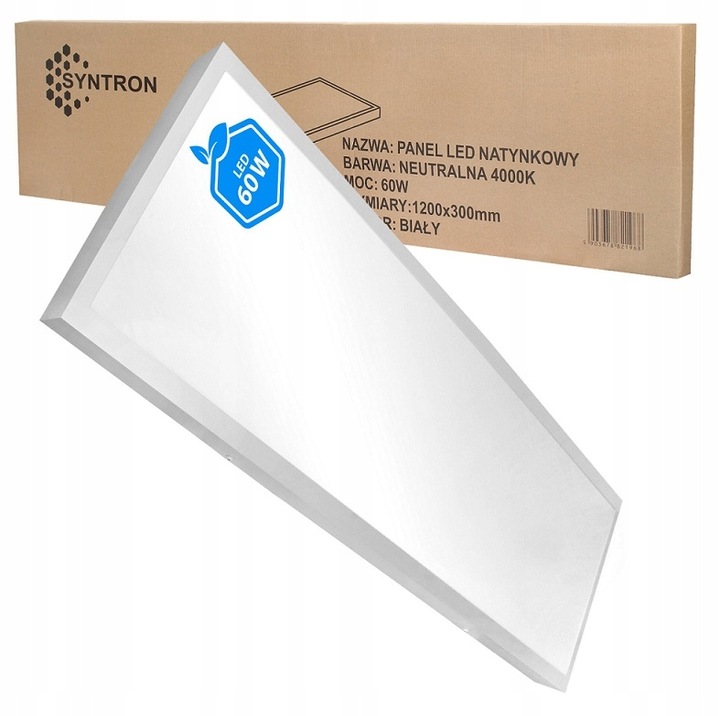 Panel LED Sufitowy 60W NATYNKOWY 120 x 30cm Plafon