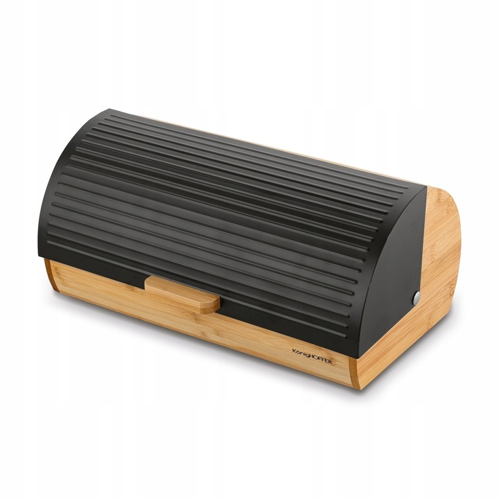 CHLEBAK Bambusowy POJEMNIK CHLEB SOLIDNY LOFTOWY Czarny Konighoffer