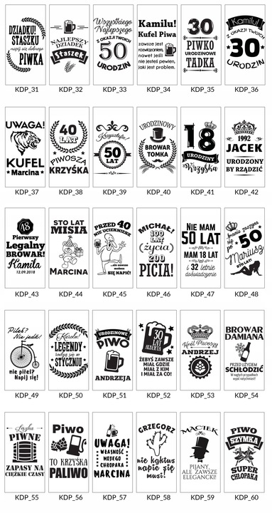 KUFEL Z GRAWEREM KUFEL DO PIWA PREZENT DLA TATY 18 30 40 50 60