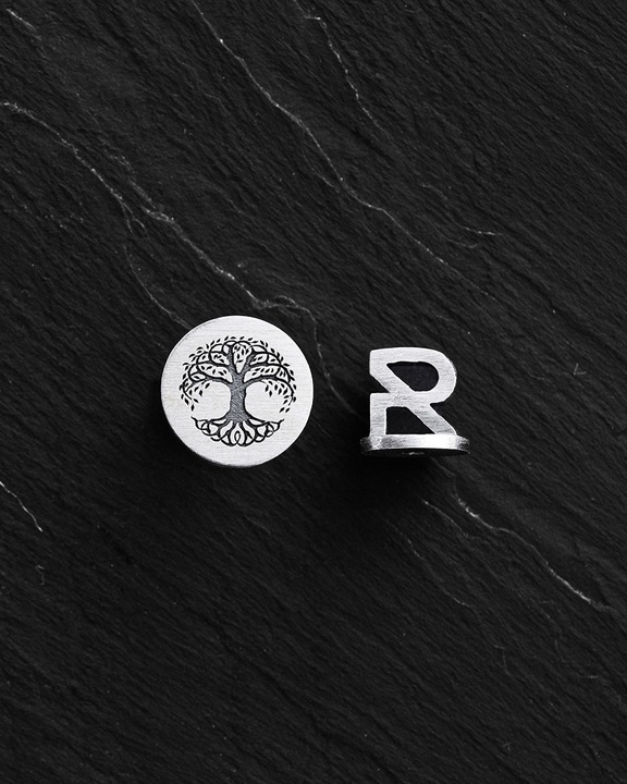 Srebrny mono - kolczyk TREE OF LIFE