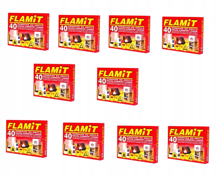 10x Podpałka rozpałka do KOMINKA PIECA GRILLA KOMINKA FLAMIT 0,2kg 40