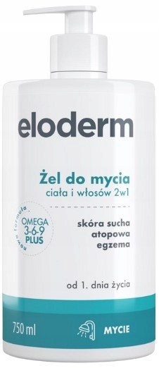 Eloderm Żel do mycia ciała i włosów 2 w 1, 750ml