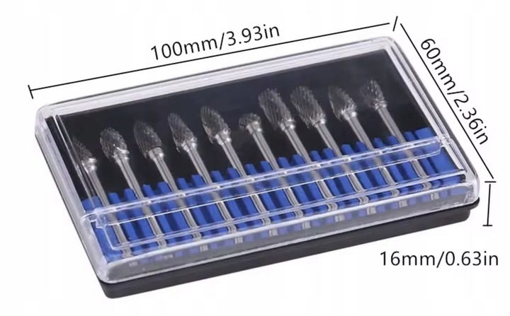 FREZY TRZPIENIOWE DO METALU 10SZT Z WĘGLIK WOLFRAMU Z WĘGLIKA