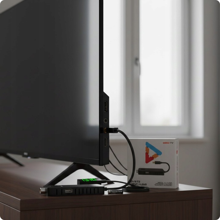 TUNER DEKODER DVB-T2TV NAZIEMNEJ DEKO TV MINI HEVC HDMI PILOT