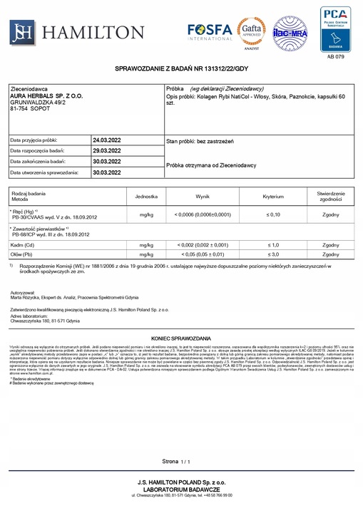 Aura Herbals KOLAGEN rybi NatiCol SELEN cynk BIOTYNA 90t