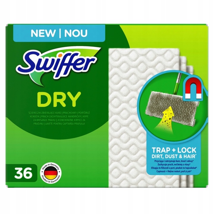 Zestaw Swiffer Dry+Wet Kit + mokre chusteczki 20szt, suche ściereczki 36szt