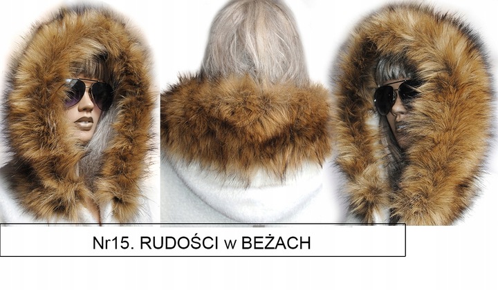 Futrzane OBSZYCIE do KAPTURA KOŁNIERZ SZALIK