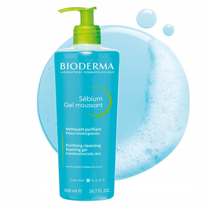 Bioderma Sebium Gel Moussant antybakteryjny żel do mycia twarzy 500ml