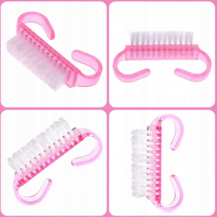 100x SZCZOTECZKA RÓŻOWA DO MANICURE DO USUWANIA PYŁU DO PAZNOKCI