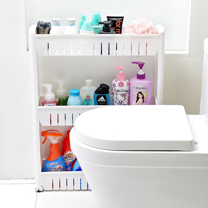 MOBILNA WĄSKA SZAFKA NA KÓŁKACH DO KUCHNI ŁAZIENKI