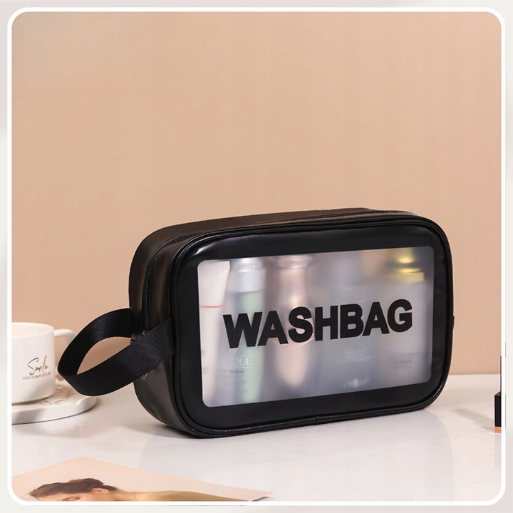 3w1 KOSMETYCZKA PRZEZROCZYSTA TRANSPARENTNA PODRÓŻNA ORGANIZER DO SAMOLOTU