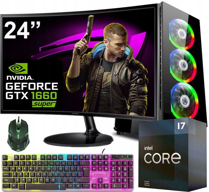 ZESTAW GAMINGOWY Z MONITOREM 24''100Hz INTEL I7|GTX 1660S|16GB|SSD|WIN