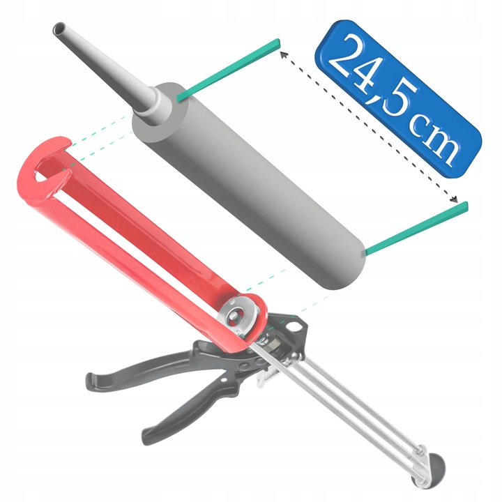 PISTOLET WYCISKACZ DO SILIKONU KLEJU MAS GĘSTYCH FUG AKRYLU MOCNY