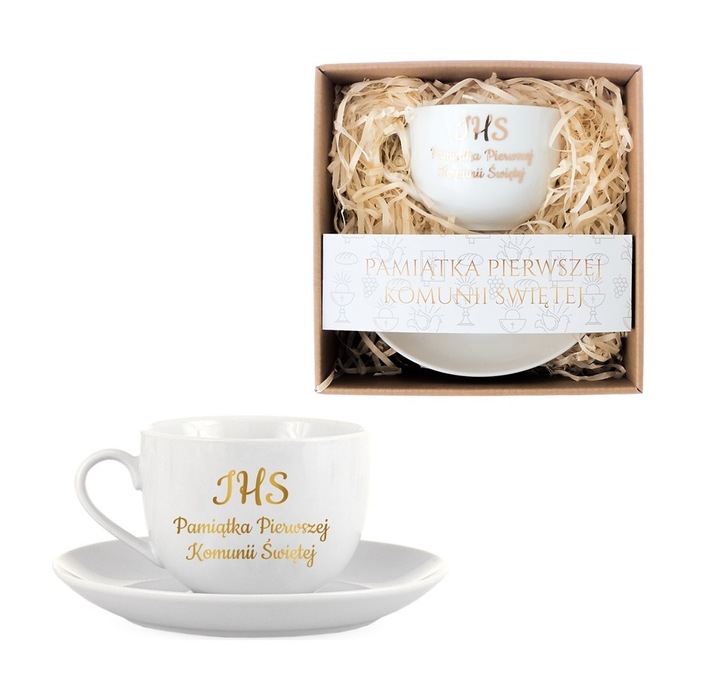 Prezent Na Komunię Świętą Podziękowanie Upominek Filiżanka Dla Ojca Matki