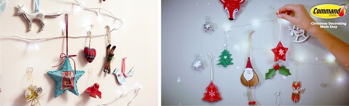 Haczyki Samoprzylepne COMMAND na Ozdoby Świąteczne 40 szt