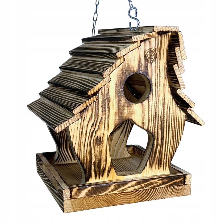 Karmnik Dla Ptaków Opalany Solidny Na Łańcuchu + 200g karmy