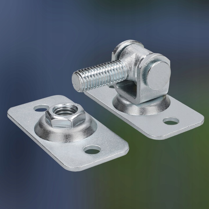 ZESTAW 2X ZAWIAS DWUSTRONNY M12 REGULOWANY PŁYTKA PRZYKRĘCANY BRAM