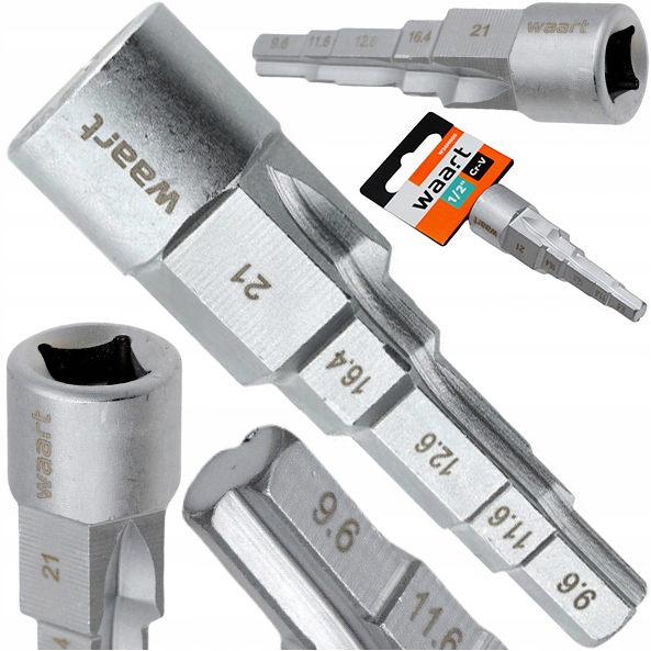 KLUCZ STOPNIOWY 1/2 DO ŚRUBUNKÓW KALORYFERÓW ZAWORÓW GRZEJNIKÓW 5-STOPNIOWY