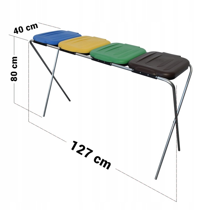 KOSZ STOJAK NA WORKI DO SEGREGACJI ŚMIECI 4 x 120l