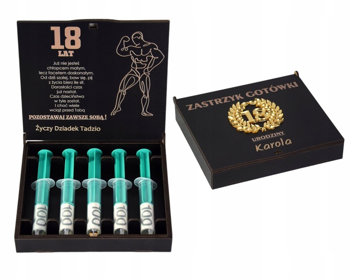 Pudełko Zastrzyk Gotówki Prezent na 18 Urodziny