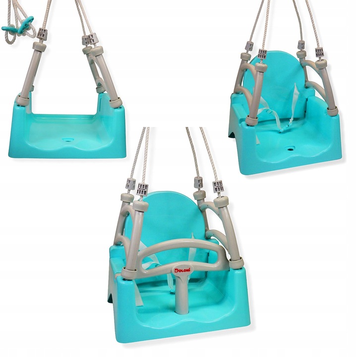 HUŚTAWKA DLA DZIECI KUBEŁKOWA OGRODOWA 3W1 MOCNA SZARA