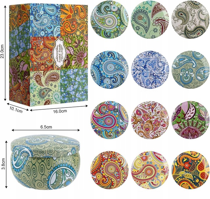 ŚWIECE ZAPACHOWE ZESTAW 12 SZTUK SOJOWE NA PREZENT DLA MAMY BABCI