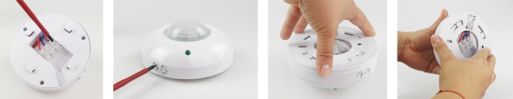 CZUJNIK RUCHU NATYNKOWY DO LED SUFITOWY PIR 360°